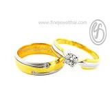 แหวนทองคำ แหวนคู่ แหวนเพชร แหวนแต่งงาน แหวนหมั้น - RWCD020G 