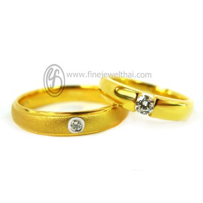 แหวนทองคำ แหวนคู่ แหวนเพชร แหวนแต่งงาน แหวนหมั้น - RWCD028G