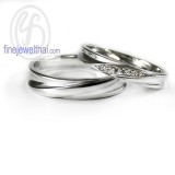 แหวนพาลาเดียม แหวนเพชร แหวนแต่งงาน แหวนหมั้น - R1242_3DPD